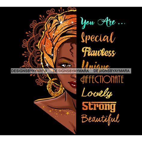 Afro Black Woman You Are Special Flawless Quotes Proud Melanin Etsy