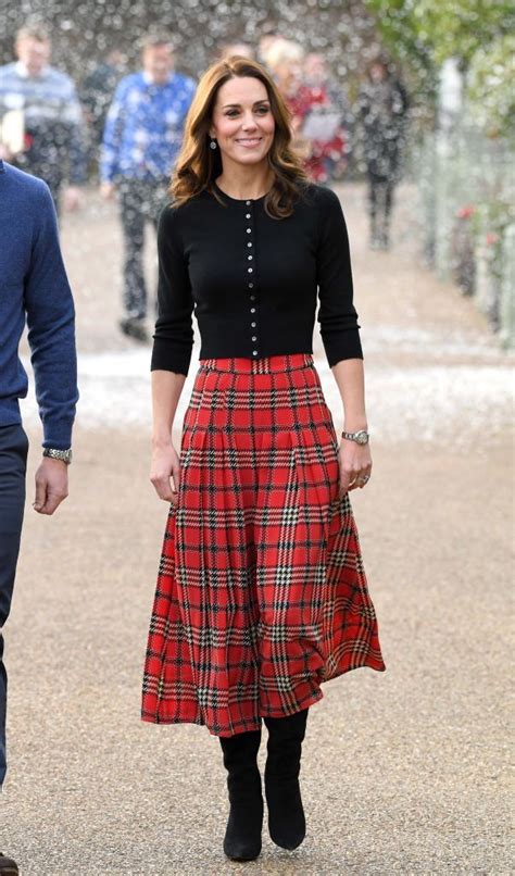 Kate Middleton Just Wore Her Most Casual Outfit To Date Tartan Midi Skirt Tartan Skirt Outfit