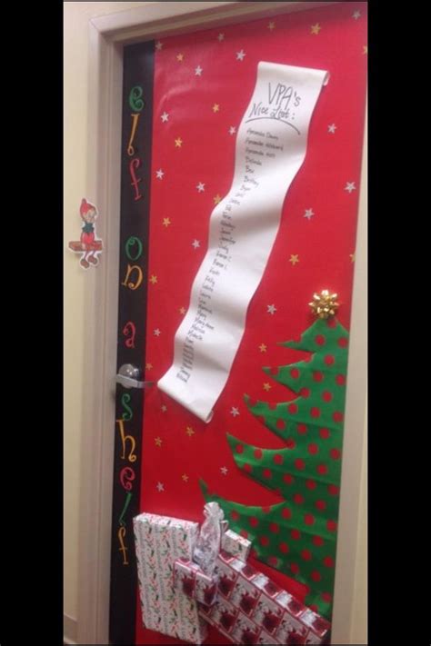 Elf On The Shelf Door Decorating Contest At Work Christmas 2012 We Won