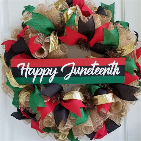 Happy Juneteenth Wreathfreedom Day Wreathemancipation Day Etsy