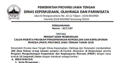 Maybe you would like to learn more about one of these? Gaji Pkkp Jateng - Lowongan Kerja Dinas Kepemudaan ...