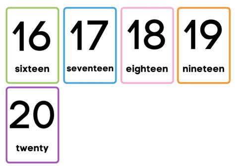 Numbers 1 20 Printable Flashcards Instant Download Numbers Etsy