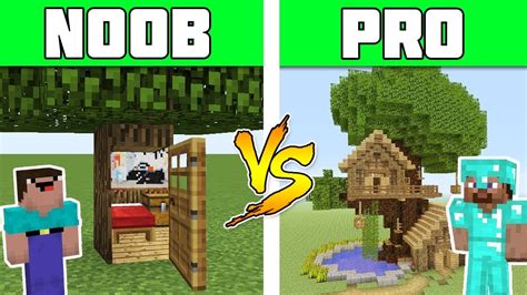 Minecraft Noob Vs Pro Tree House Minecraft Animation Youtube