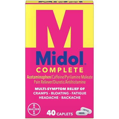 Midol Complete Menstrual Pain Relief Caplets With Acetaminophen Ct Walmart Com Walmart Com