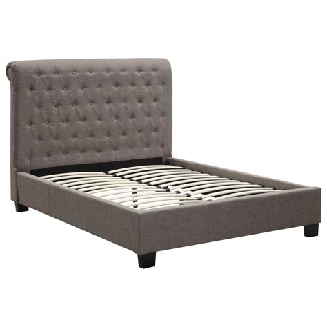 Modus International Geneva 3zh3l511 Queen Royal Upholstered Platform Bed With Tufted Sleigh