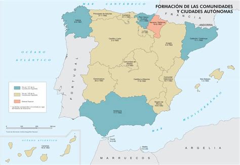 Mapa Político De España Mapa De Formación De Las Comunidades Y Ciudades