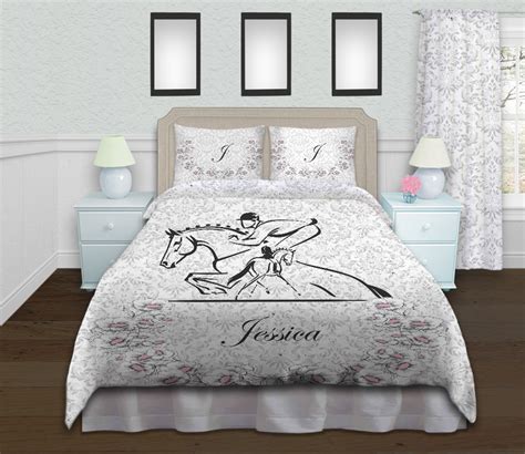 Other fun decorative accents to finish off the horse themed bedroom design: Horse Eventing Duvet Cover, Equestrian Themed Girls ...