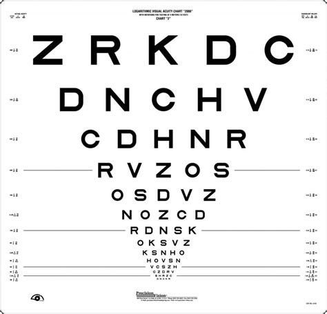 Revised Series Sloan Letter Etdrs Chart 2 Precision Vision