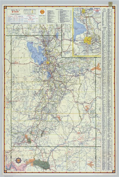Shell Highway Map Of Utah David Rumsey Historical Map Collection