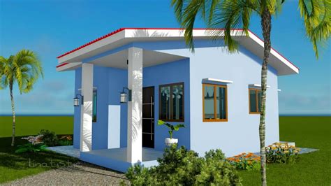 Simple House Small House 6x7 Meters 20x23 Feet With 2 Bedroom