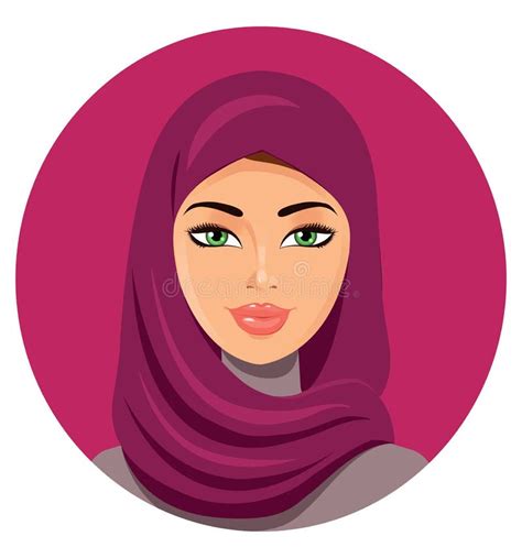 femme musulmane arabe dans le hijab rouge illustration de vecteur illustration de vecteur