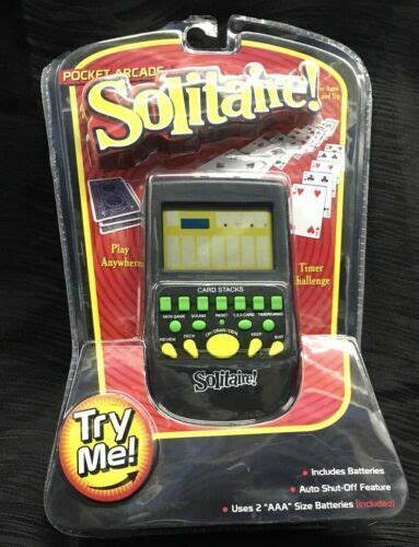 Handheld Solitaire Electronic Pocket Arcade Hand Held Travel Card Game
