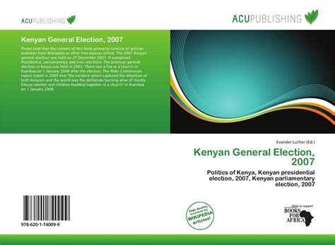 To be a church that fulfills the great commission through holistic service to. Kenyan General Election, 2007, 978-620-1-74009-9 ...