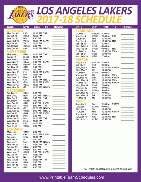Printable Lakers Schedule 2022 21 Schedule Printable