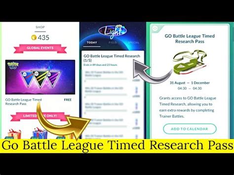 Go Battle League Timed Research Pass Pokemon Go | Pokemon Go Research
