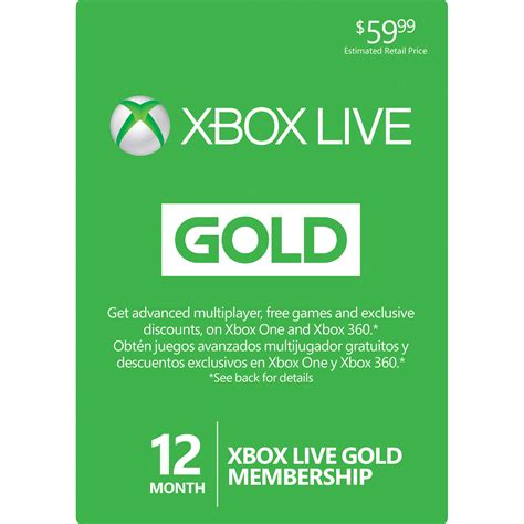 (subscription continues automatically at regular price.) join the best community of gamers on the fastest, most reliable console gaming network. Microsoft Xbox Live 12-Month Gold Membership Card 52M-00339 B&H