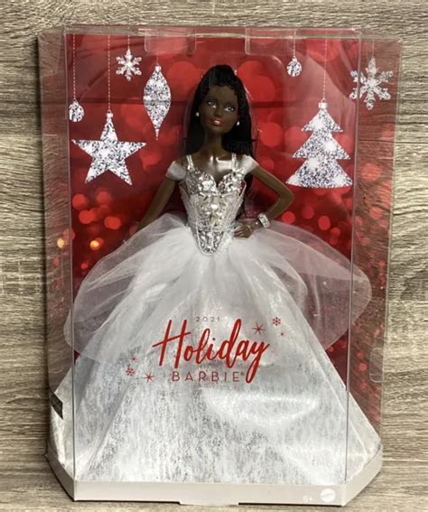 Barbie Signature 2021 Holiday Collector Doll African American Brunette Braids 2200 Picclick