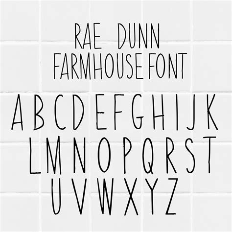 Farmhouse Font Rae Dunn Font Svg Rae Dunn Cricut Rae Dunn Etsy Canada