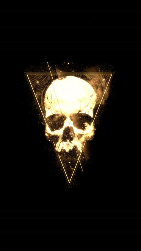 Skull Black Gold Hd Mobile Wallpaper Peakpx