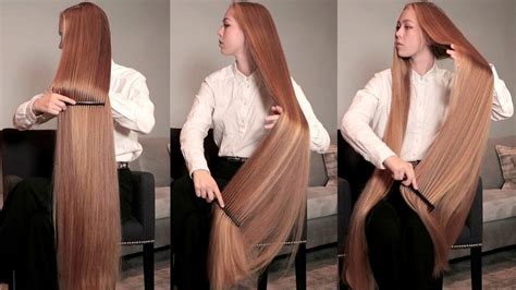 Realrapunzels Super Long Blonde Silky Hair Brushing And Combing Preview Youtube