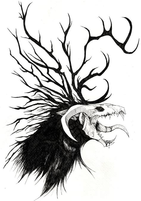 Вендиго Creepy Drawings Mythical Creatures Art Scary Drawings