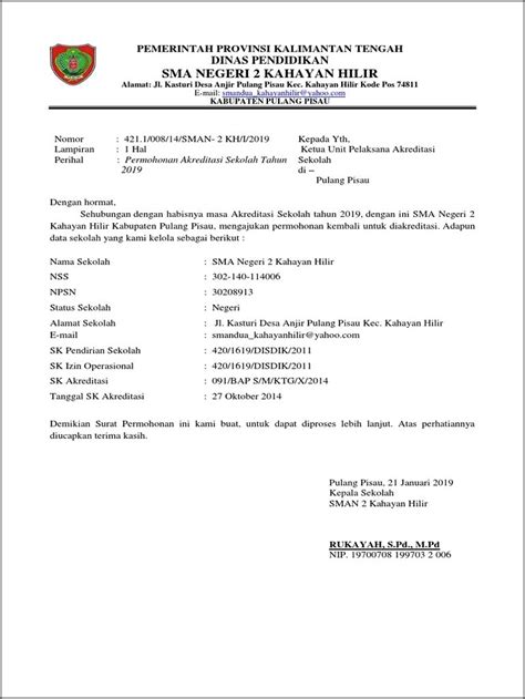 Contoh Surat Permohonan Akreditasi Smk Contoh Terbaru Contoh Photos