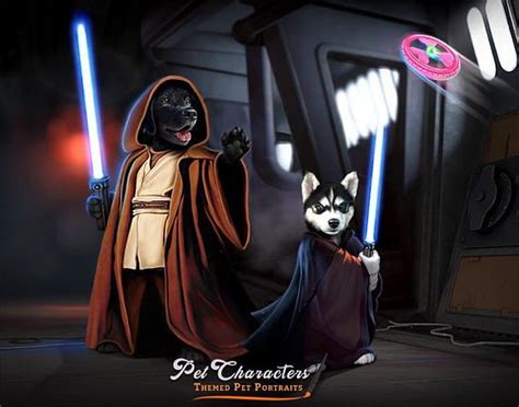 We want you to absolutely love it! Jedi Star Wars Multiple Pet Portrait Star Wars Gift Jedi ...