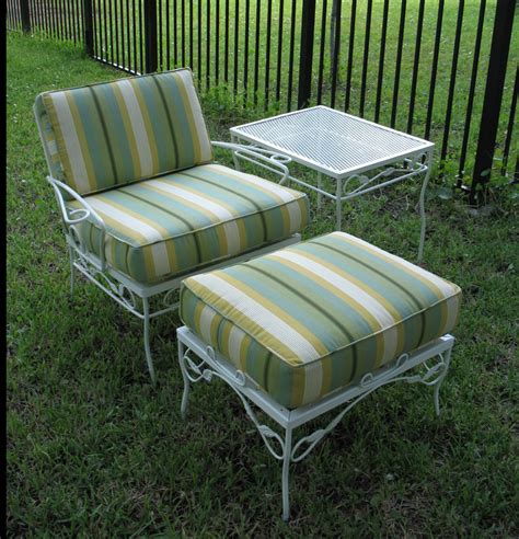 You can also look forward to accents and features, which include metal, wood, glass, steel, fabric, cast iron, brass and mirror. Vintage Metal Patio Furniture | LaurensThoughts.com
