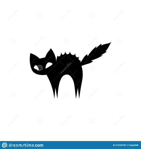 Black Icon Scared Cat Vector Illustration Eps 10 Stock Vector