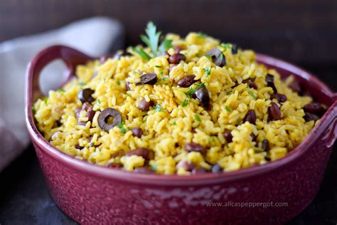 Side Dish Yellow Rice And Beans Alicas Pepperpot