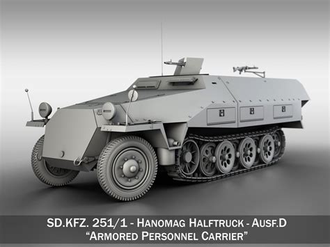 Sdkfz Ausfd Hanomag Half Truck D Model In Transport Dexport