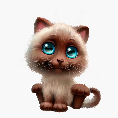 To Medium Sized Siamese Cat Cartoon Cute Free Transparent Clipart