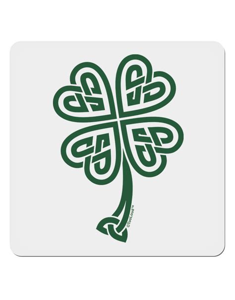 Celtic Knot 4 Leaf Clover St Patricks 4x4 Square Sticker 4 Pieces Celtic Clover Tattoos