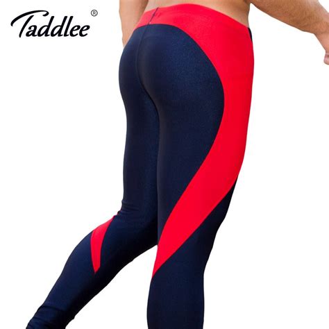 buy taddlee brand sexy legging men low waist spandex long pants man tights high