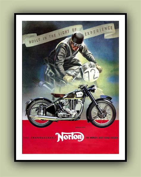 Vintage Motorcycle Posters Norton Motorcycle Motorcycle Posters