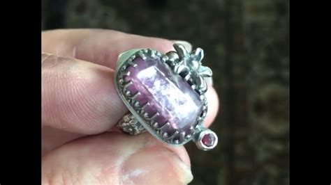 Pink Lepidolite Sterling Silver Ring Youtube
