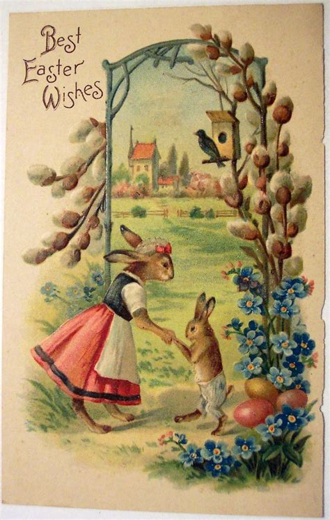 Vintage Easter Postcard By Riptheskull Easter Greeting Cards Easter