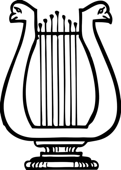 Instrument Clipart Lyre Harp Coloring Page Clip Art Library