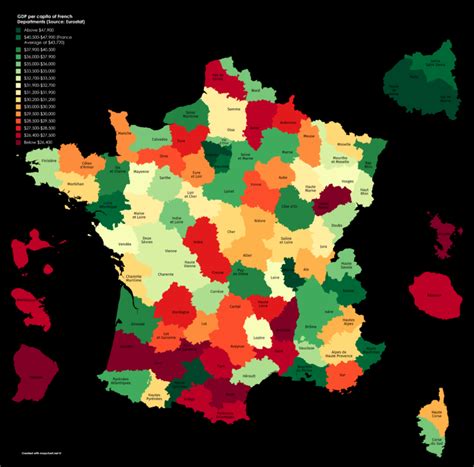 map gdp per capita ppp of french departments source eurostat infographic tv number