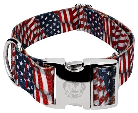 country brook design 1 1/2 inch premium patriotic tribute dog collar ...