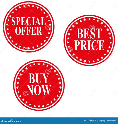 Special Offer Badge Best Price Label Buy Now Tag Set Vector Eps10