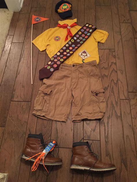 Russell From The Movie Up Costume My Son Will Wear I Made All The Badges Pins And Flag