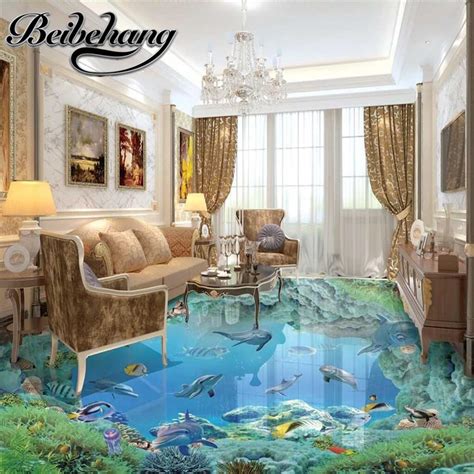 Beibehang Custom 3d Flooring Wallpaper High Definition Underwater Pvc