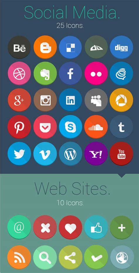 80  Beautiful Free Flat Icons Plus All Social Media Icons Sets - PSDreview