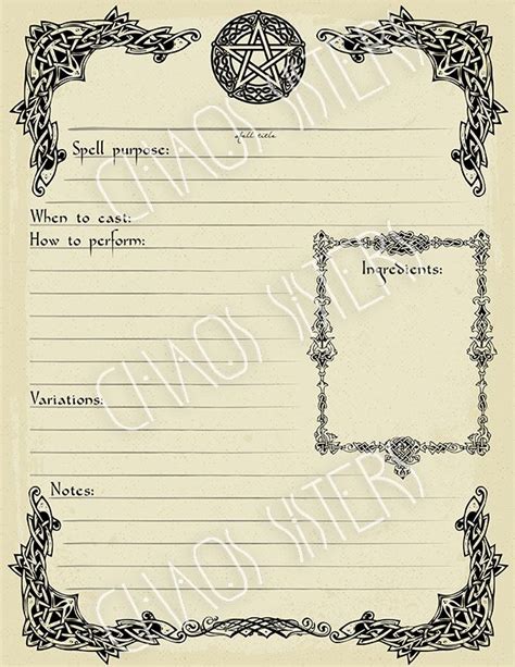 digital scrapbooking paper diy witch magic journal blank book of shadows printable pages set