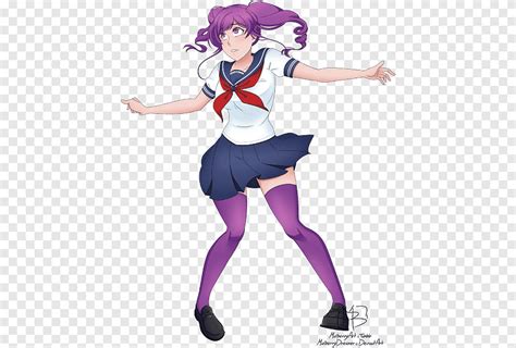 Yandere Simulator Tsundere Character Game Mulberry Purple Game Png
