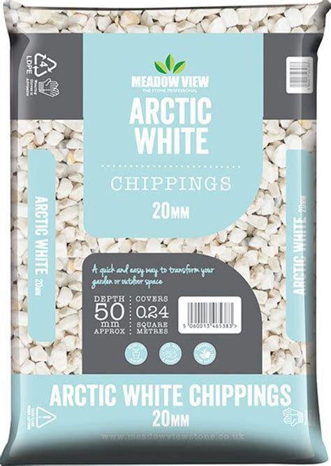 Arctic White Chippings 20mm Products Fountain Timber