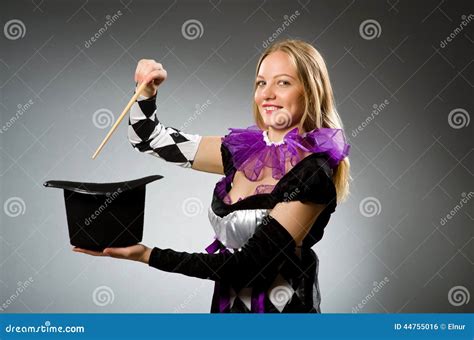 Woman Magician Doing Her Tricks Stock Photo Image Of Person Adult