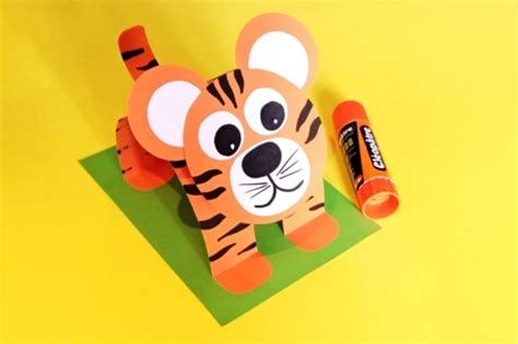 Tigre 3D En Papier Tutos Animaux 10 Doigts