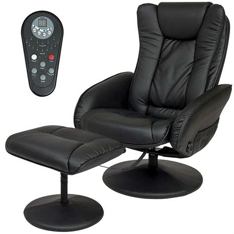 Best Massage Chair Heated Large Recliner Black Leather